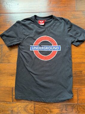 Official London Underground T-Shirt Black Distressed Graphic Tee TfL Unisex S